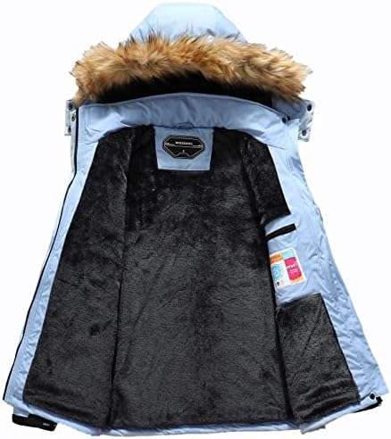 MOERDENG Women's Waterproof Ski Jacket Winter Warm Hooded Snow Coat