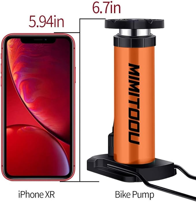 Bike Pump, Mini Bicycle Pump Portable Bike Floor Pump with Presta and Schrader Valves Aluminum Alloy Floor Bicycle Air Pump Compact Mini Bike Tire Pump, Extra Valve and Gas Needle for All Bike