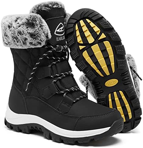 EARLDE Women's Snow Boots Waterproof Mid-Calf Winter Boots