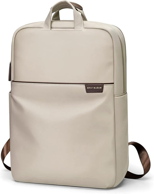 GOLF SUPAGS Travel Laptop Backpack for Women Anti Theft Slim Durable College Bookbag Business Computer Bag Fit 15.6Inch Notebook (Apricot, 15.6Inch)