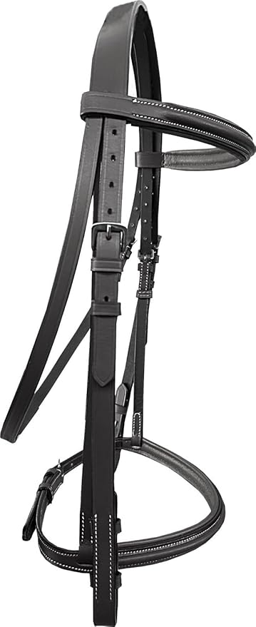 Majestic Ally Padded Raised English Bridle, Premium Leather, Matching Laced Reins