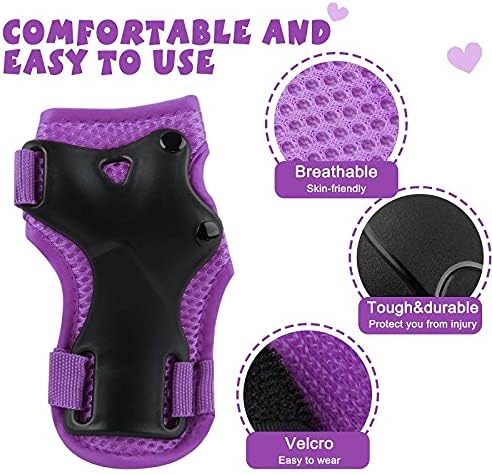 Wemfg Kids Protective Gear Set Knee Pads for Kids 3-14 Years Toddler Knee and Elbow Pads with Wrist Guards 3 in 1 for Skating Cycling Bike Rollerblading Scooter
