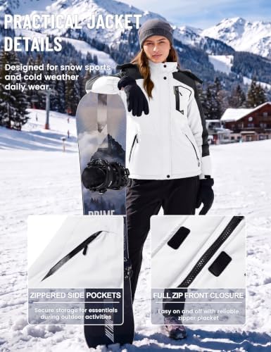 TACVASEN Women's Winter Coats Waterproof Snow Ski Jacket Warm Fleece