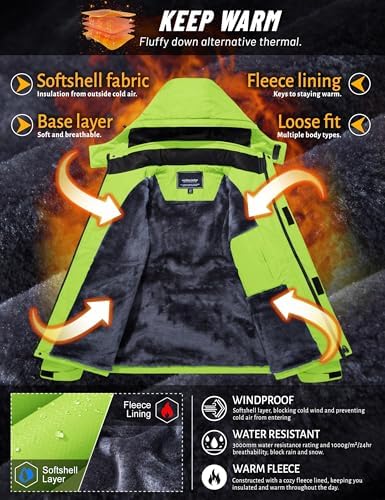 TACVASEN Men's Winter Skiing Jackets Waterproof Thermal Snowboard Coats