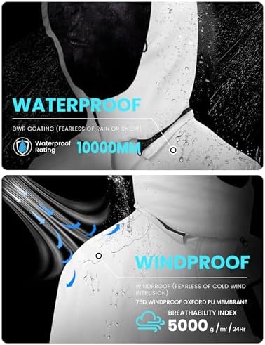 WULFUL Women's Waterproof Ski Jacket Warm Winter Coats Windproof Winter Jackets for Women Fleece Lined Windbreaker with Hood