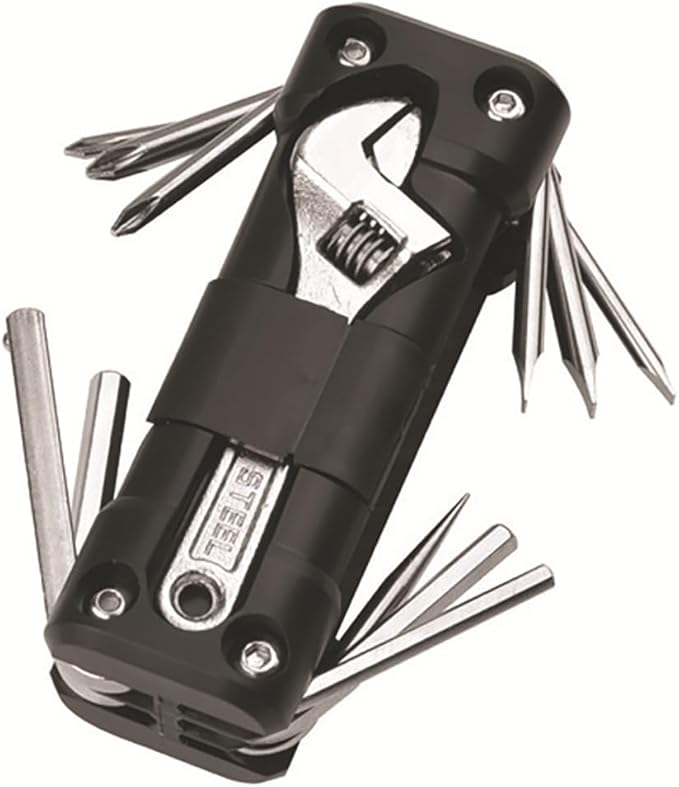 Bicycle multitools bicycle tools kit set Hexagon wrench included for roads outdoors and emergency black