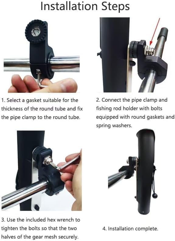 Adjustable Pole Mount Fishing Rod Holder for Bike, Fishing Chair – Garden Carts – ATVS – Boats – T-Top – Yachts