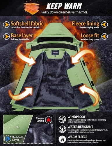 TACVASEN Men's Winter Skiing Jackets Waterproof Thermal Snowboard Coats