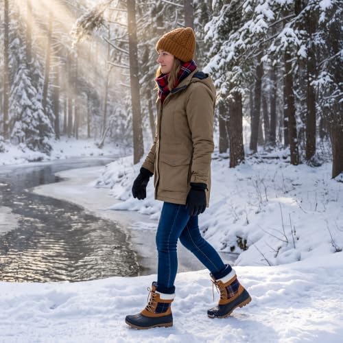 Womens Duck Boots Waterproof Winter Snow Mid-Calf Booties for Cold Weather