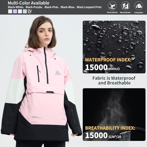 Womens Mens Snowboard jacket Baggy Ski Pullover Hoodie