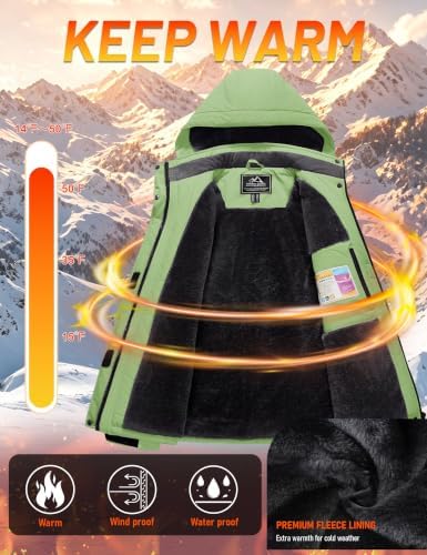 MAGCOMSEN Winter Coats for Women Ski Jackets Snow Waterproof Warm Rain Coat