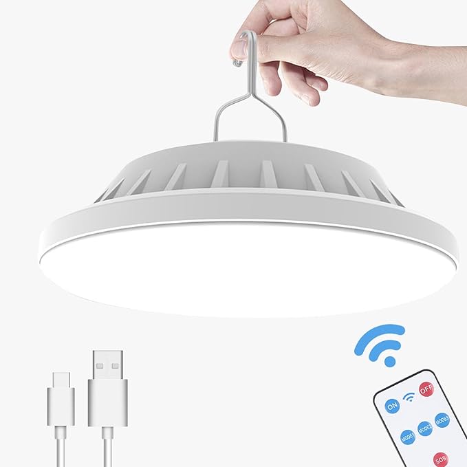 ソーラーキャンプランタン リモートテントライト - 4000LM ポータブルLEDキャンプライト 吊り下げ式 防水 USB充電式ランタン キャンプ、ハイキング、停電、ハリケーン用 (120LED)