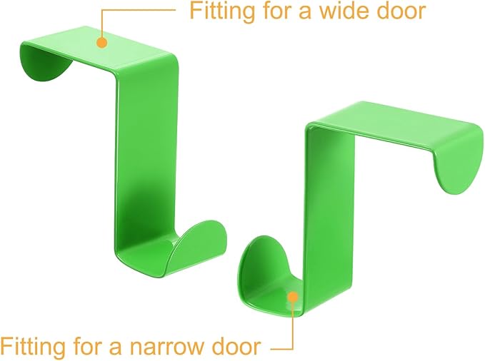 uxcell Over The Door Hooks,2pcs - Stainless Steel Door Hangers Hooks, S-Shaped Double Hooks for Hanging Clothes, Hats, Towels (Green)