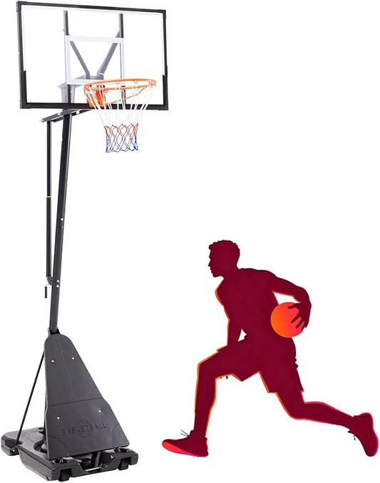 Portable Basketball Hoop Outdoor, Adjustable Basketball Hoops Goal System Shatterproof Backboard, Shock Absorbent Rim, Fillable Base for Swimming Pool/Backyard/Driveway