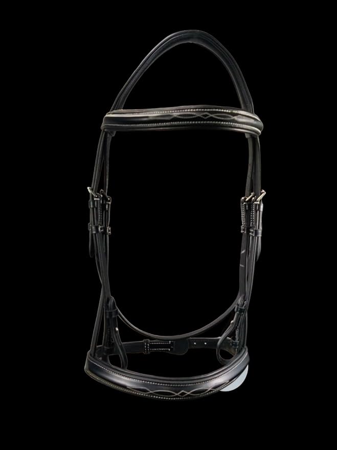 Hunter Bridle - Fancy Stitch with Removable Flash – Anatomical Padded Crown, Classic Hunter Style