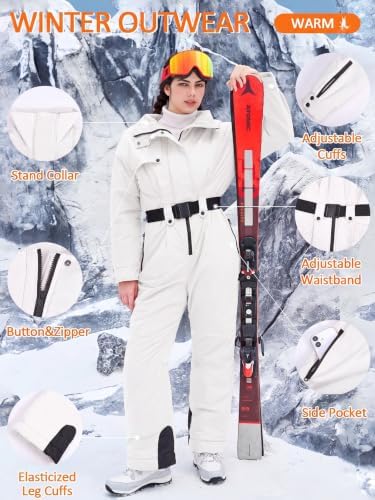 Womens Snow Suits Onesie Ski Suit Winter Waterproof Snowsuit Jacket
