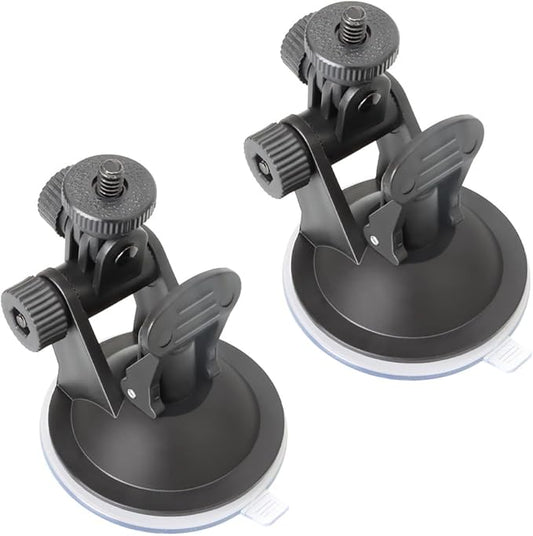 2 Pack Dash Cam Suction Cup Mount with 1/4 Screw Thread Windshield Camera Holder Stand for Car Dashcam GPS Driving DVR Action Camcorder Phone Bracket Video Recorder