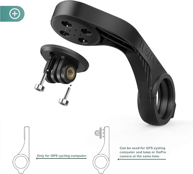 TUSITA Out Front Mount Compatible with Garmin Edge GPS Bike Computer, XOSS G/G+, iGPSPORT - Cycling Handlebar 25.4mm 31.8m