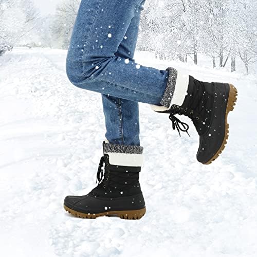 mysoft Women's Winter Snow Boots Waterproof Insulated Mid Calf Booties