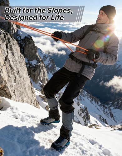 FREE SOLDIER Men's Warm Winter Fleece Lined Ski Snow Jacket with Hood