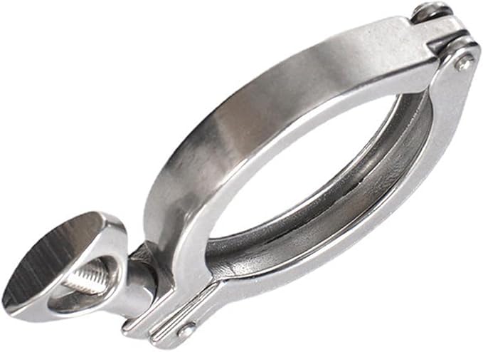 Stainless Steel 304 Heavy-Duty Single Pin Tri-Clamp with Wing Nut and Silicone Gasket， Design for Ferrule TC(4" Tri-clamp+Silicone Gasket) (4 Inch Tri clamp Size: 10 Pack)
