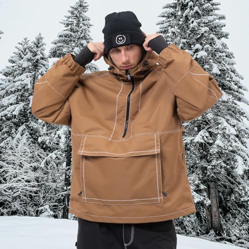 SNOWVERB Baggy Snowboard Hooded Jacket Ski Snow Cargo Coat for Mens Womens