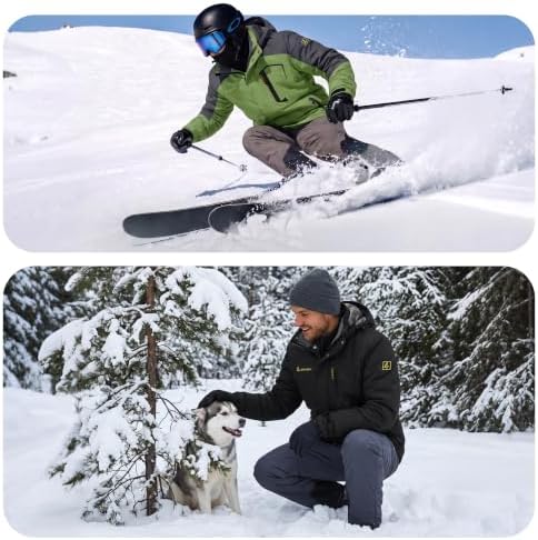 Mens Winter Jacket Ski Snow Waterproof Puffer Parka Coats