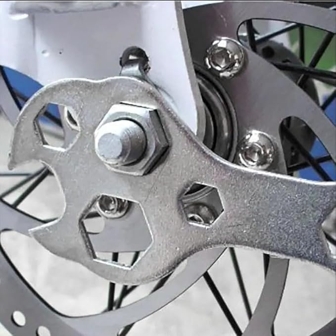 AYLIFU 2 PCS Multi-Hole Bicycle Wrench Steel Galvanized Mountain Bike Wrench Multi-Functional Bike Repair Tool