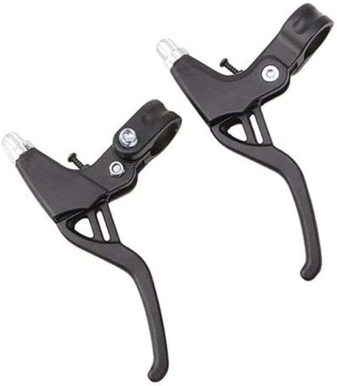 WAKE Bicycle Brake Levers 2pcs Mountain Bike Brake Handles 4 Finger 2.2cm Diameter for Most Bicycle, Road Bike, MTB, BMX, Cycling (Aluminum Alloy, Black)