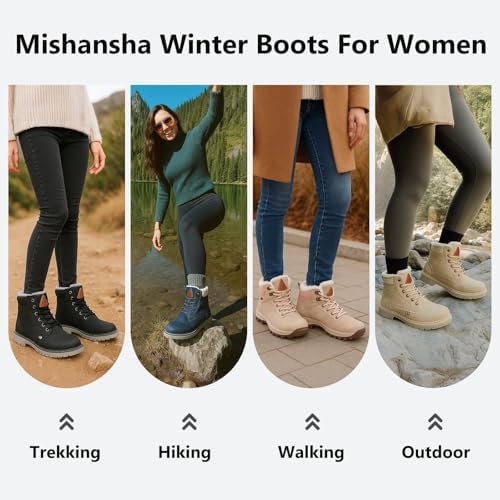 Mishansha Snow Boots for Women Warm Winter Hiking Boots Size 5.5-10.5