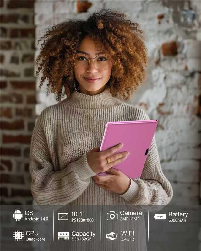 ZZB 10 inch Tablet Android 15 Tablet PC, 10.1" Android Tablets DDR4 8GB RAM 32GB ROM 2MP+8MP Dual Camera 5G WiFi-6 BT Support 1TB Expand 10 in IPS 6000mAh Battery Powerful Performance Tablets (Gray)