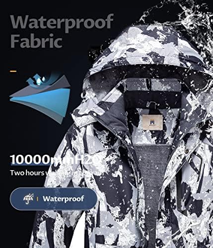 Men's Mountain Waterproof Ski Jacket - Windproof Snowboarding Warm Winter Coat Raincoat