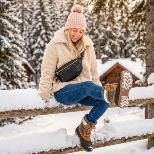 STQ Women's Duck Boots Waterproof Winter Snow Boot