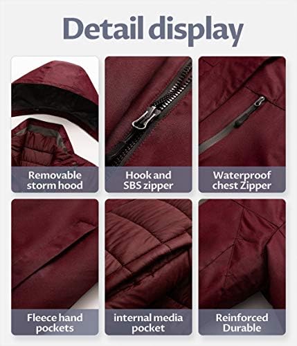 Women's 3 In 1 Waterproof Ski Jacket Windproof Snowboarding Jacket Warm Winter Snow Coat Raincoat