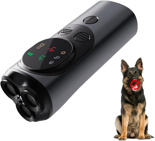 2025 Rechargeable Ultrasonic Dog Bark Deterrent | 50FT Range Anti-Barking Sonic Trainer with LED Screen Display, No Shock Humane Dog Training Device for Indoor & Outdoor Use