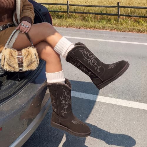 DREAM PAIRS Cowboy Boots for Women Western Winter Boots