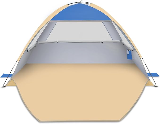 Gorich Beach Tent Sun Shelter for 3/4/6/8/10 Person with UPF 50＋ UV Protection, Lightweight & Easy Setup Beach Shade Canopy, Portable Beach Shade Tent Beach Cabana