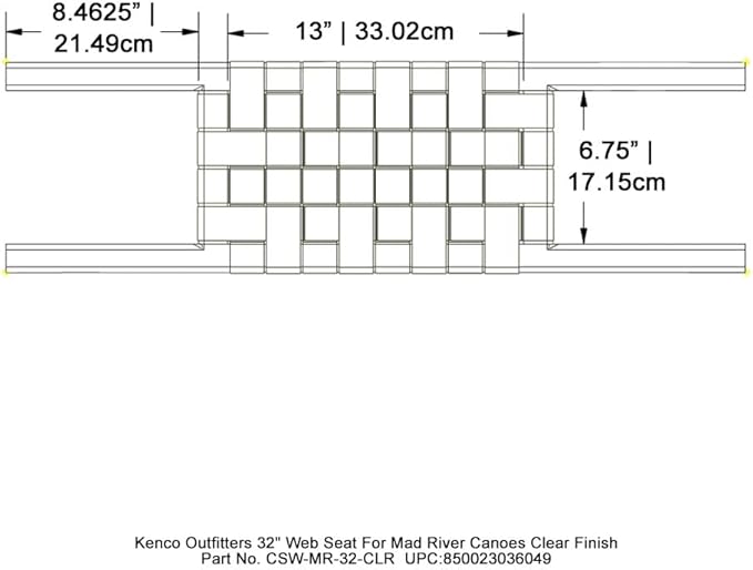 Kenco Outfitters 32" Web Seat for Mad River Canoes - Clear Finish