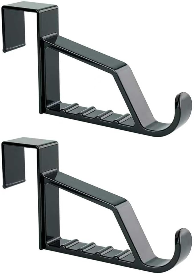 NewTalent 2pcs Over The Door Hanger Holder (Black) 2 Pack Over The Door Hooks for Hangers, Door Hanger Hooks, Storage Organizers