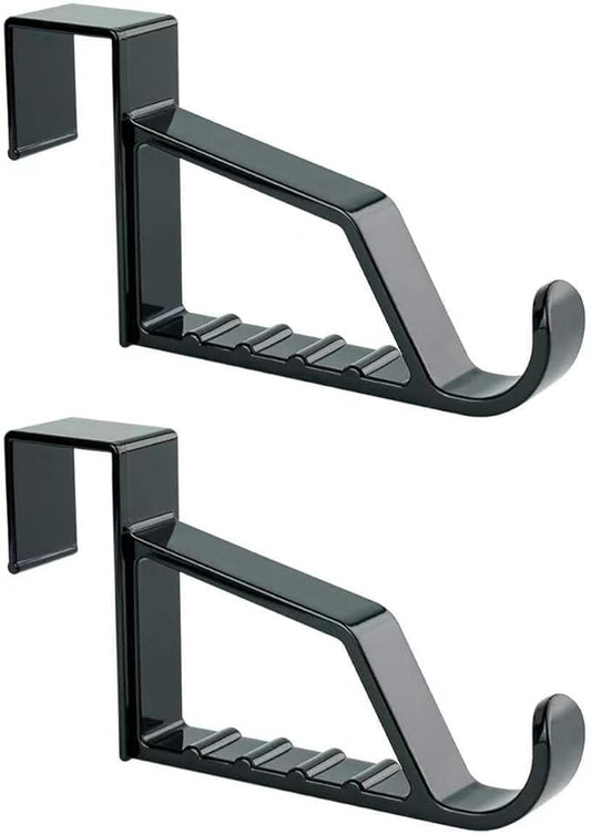 NewTalent 2pcs Over The Door Hanger Holder (Black) 2 Pack Over The Door Hooks for Hangers, Door Hanger Hooks, Storage Organizers