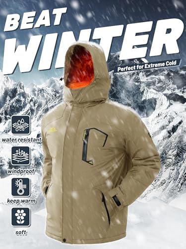 TACVASEN Men's Winter Skiing Jackets Waterproof Thermal Snowboard Coats