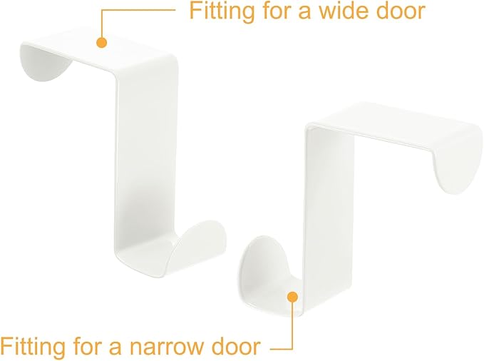 uxcell Over The Door Hooks,2pcs - Stainless Steel Door Hangers Hooks, S-Shaped Double Hooks for Hanging Clothes, Hats, Towels (White)