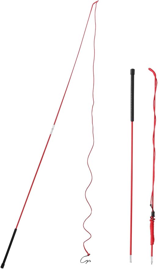 Horse Lunge Whip Training Stick and Whip 5.9 Feet Long Whip+6.3 Feet Drop for Dogs Horses(Can Detachable into Two Sections)