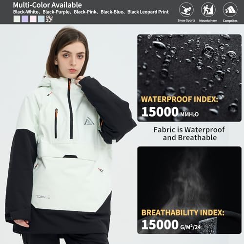Womens Mens Snowboard jacket Baggy Ski Pullover Hoodie