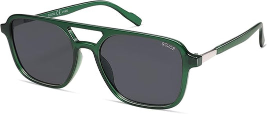SOJOS レトロ アビエイター サングラス レディース メンズ トレンディ 長方形 レディース メンズ シェード サングラス SJ2202