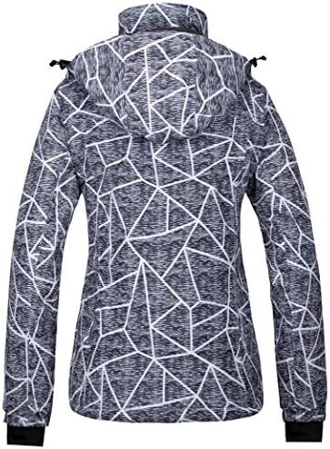 Wantdo Women's Waterproof Ski Jacket Colorful Printed Fully Taped Seams Rain Coat Warm Winter Parka