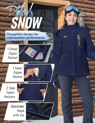 MAGCOMSEN Winter Coats for Women Ski Jackets Snow Waterproof Warm Rain Coat