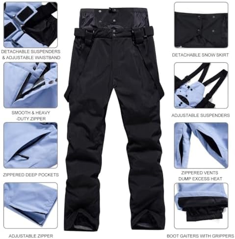 Women's Ski Jackets and Pants Set Waterproof Insulated Snowsuit Winter Warm Skisuit Fashion Snowboarding Snow Coat