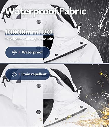 Women's 3 In 1 Waterproof Ski Jacket Windproof Snowboarding Jacket Warm Winter Snow Coat Raincoat