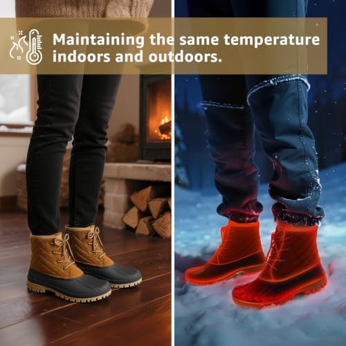 STQ Duck Boots for Women Waterproof Winter Boots Insulated Snow Boots